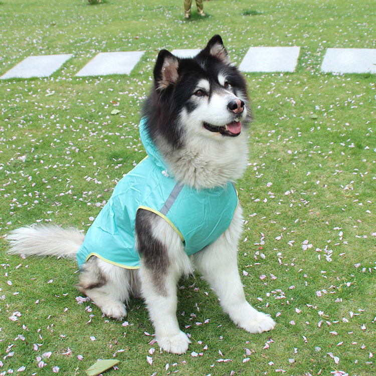 Color dog cloak raincoat with reflective