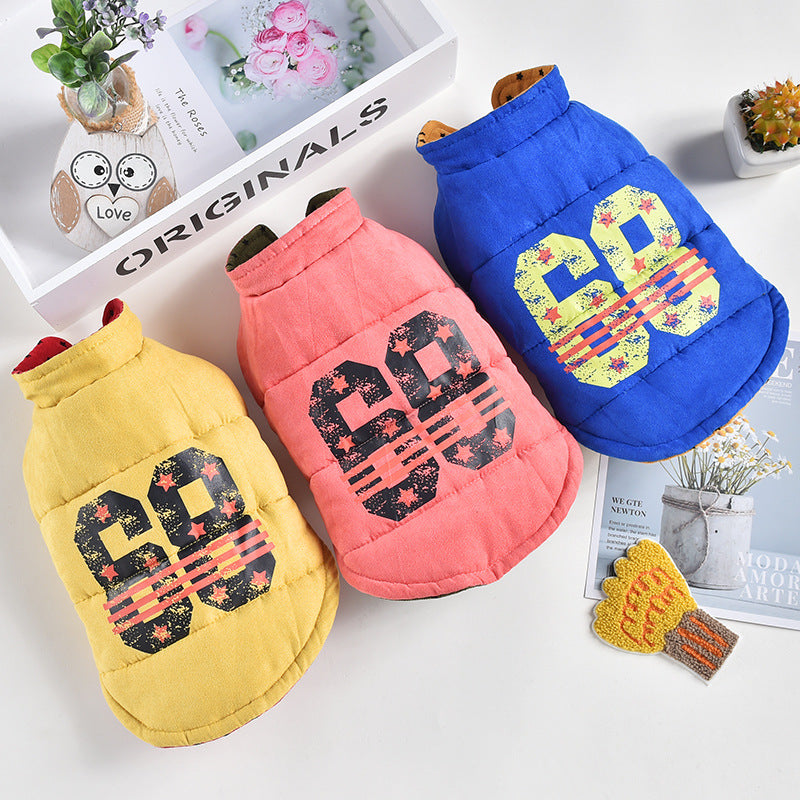 Pet Dog Clothes Autumn And Winter Stars Double-sided Vest