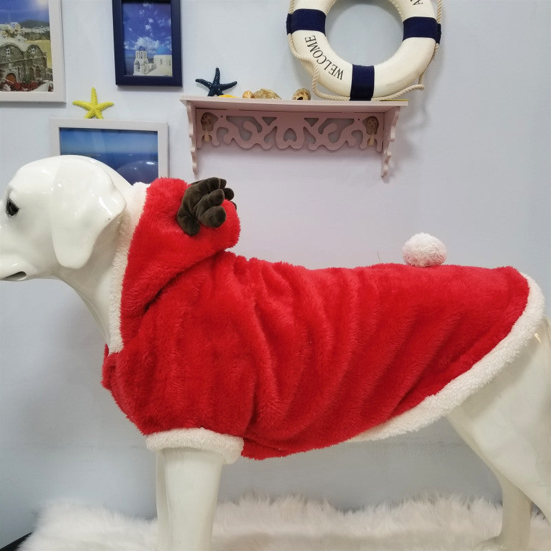 Christmas pet clothes large dog cotton coat