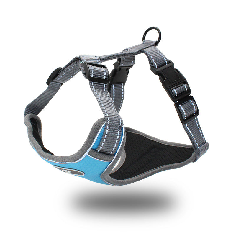 Vest-style reflective big dog chest strap