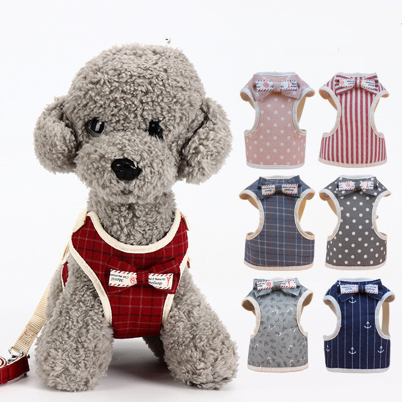 Pet Supplies Dog Leash Small Dog Teddy Korean Vest Style Bowknot