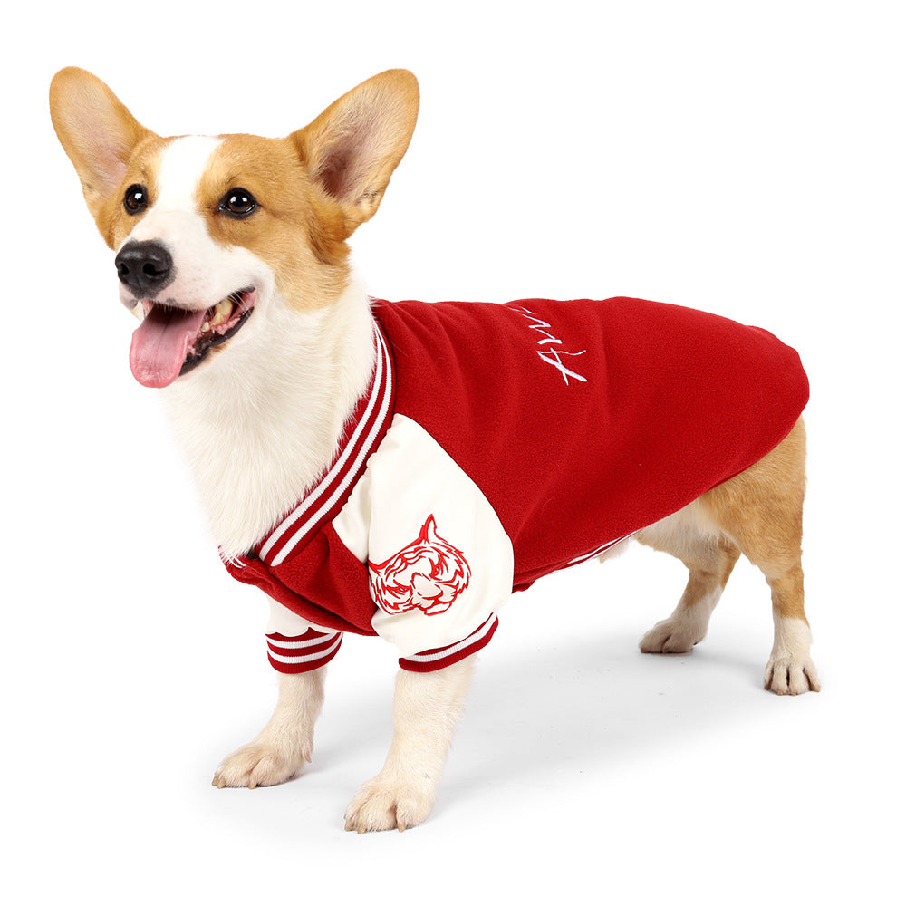 Medium Dog Clothes Baseball Sweater