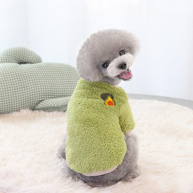 Pet small and medium thermal fleece two-legged clothing