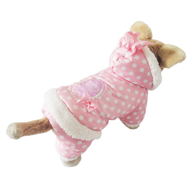 Polka Dot Cotton Jacket Dog Clothes Down Jacket