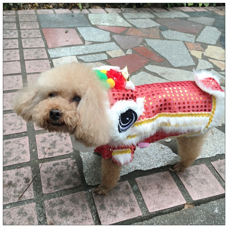 Pet Tang Costume Chinese Style Happy Dog