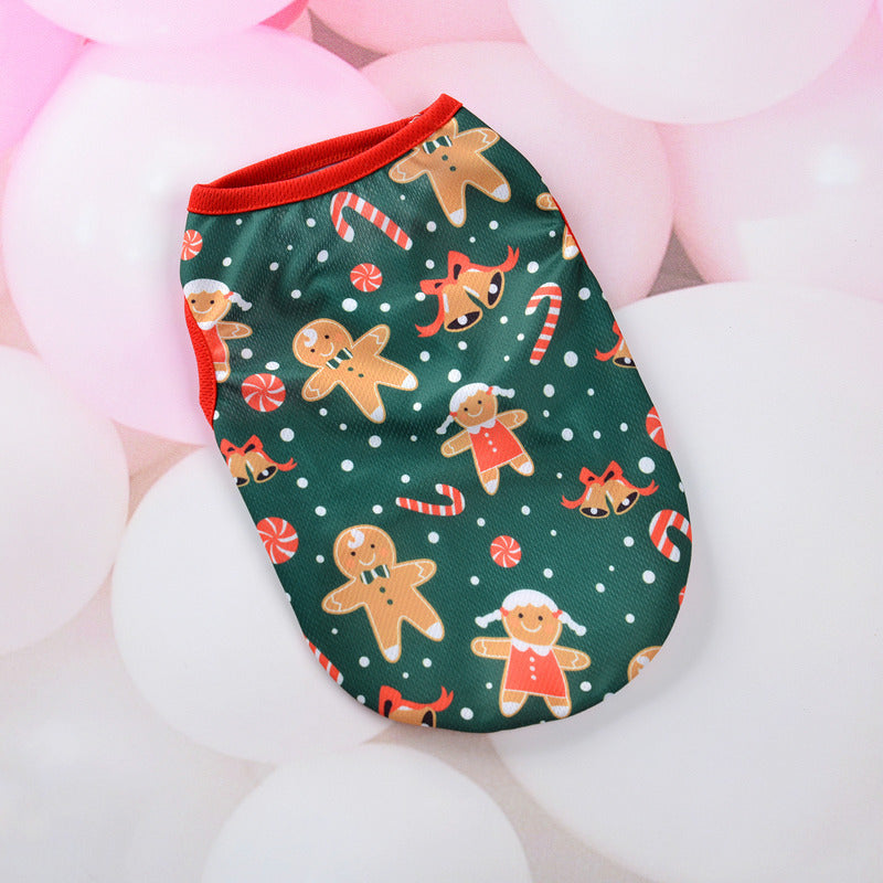 Christmas Dog Clothes Cartoon Pet Vest