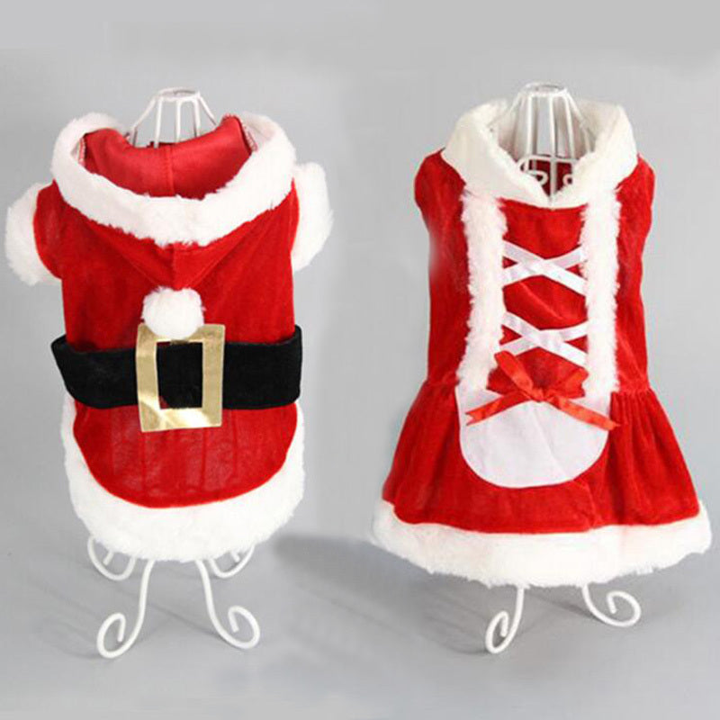 Christmas Dog Clothes Pet Vest Shirt Dog Winter Dress Warm Coat