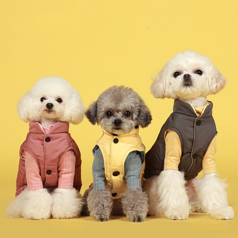 Contrasting Color Dog Vest Cotton Jacket