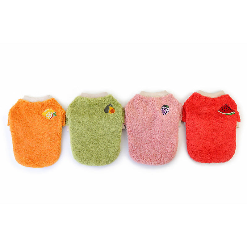 Pet small and medium thermal fleece two-legged clothing