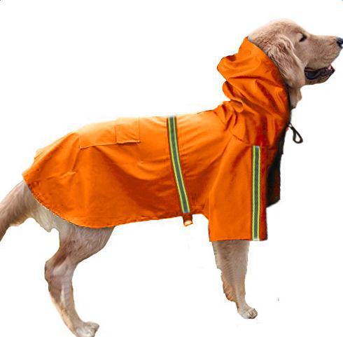 Spring and summer new dog raincoat waterproof cape dog reflective raincoat