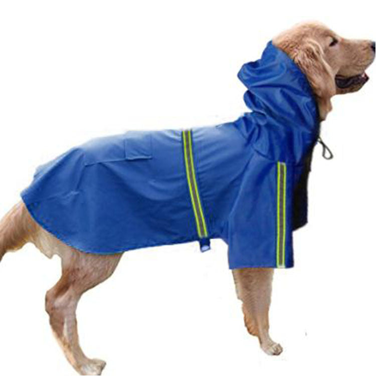 Spring and summer new dog raincoat waterproof cape dog reflective raincoat