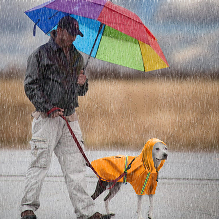 Spring and summer new dog raincoat waterproof cape dog reflective raincoat