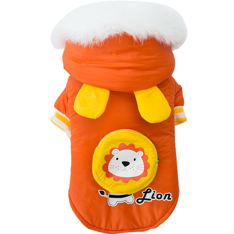 Little lion cat small dog warm pet cotton coat