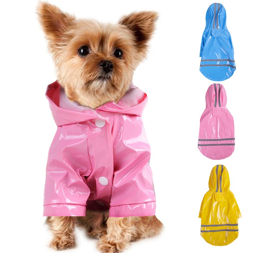 PU Reflective Dog Hooded Windproof Raincoat