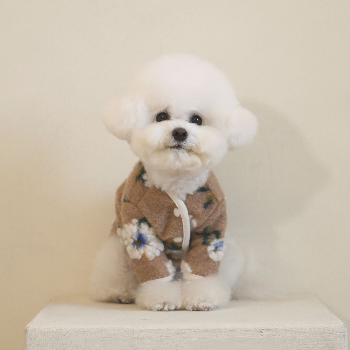 Warm Lamb Woolen Flower Vest Jacket Dog Sweater Warm Pet Clothes