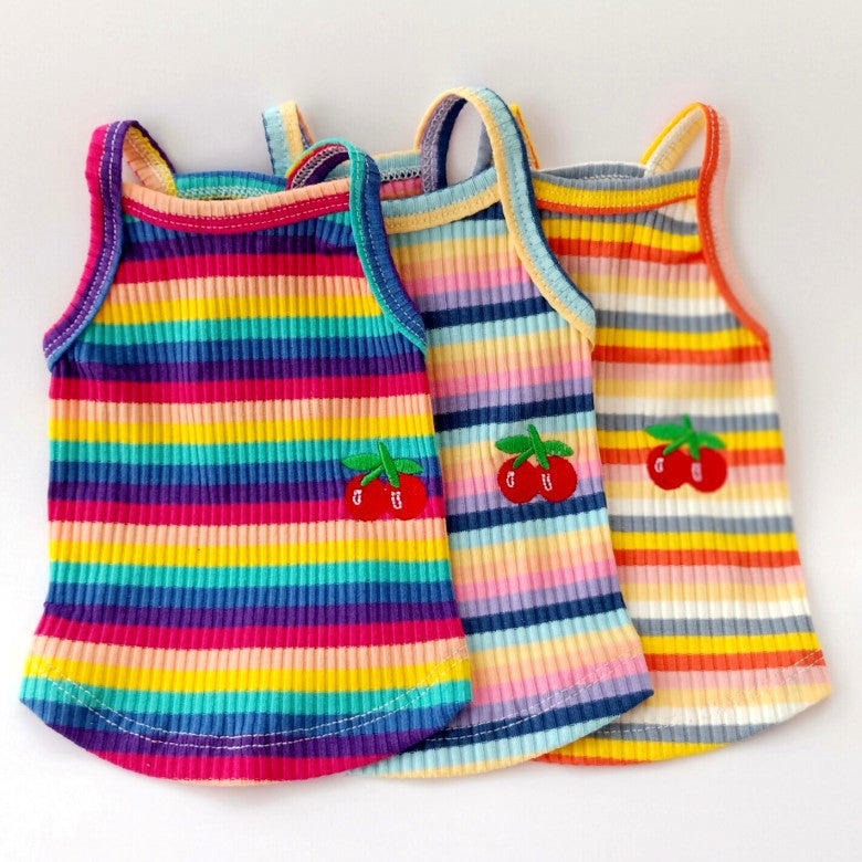 Color Striped Cherry Vest, Dog Clothes, Pet Small