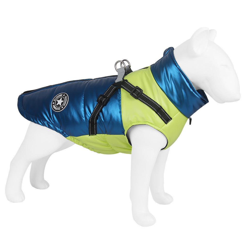 Windproof And Warm Reflective Webbing Big Dog Cotton Coat Pet Clothing