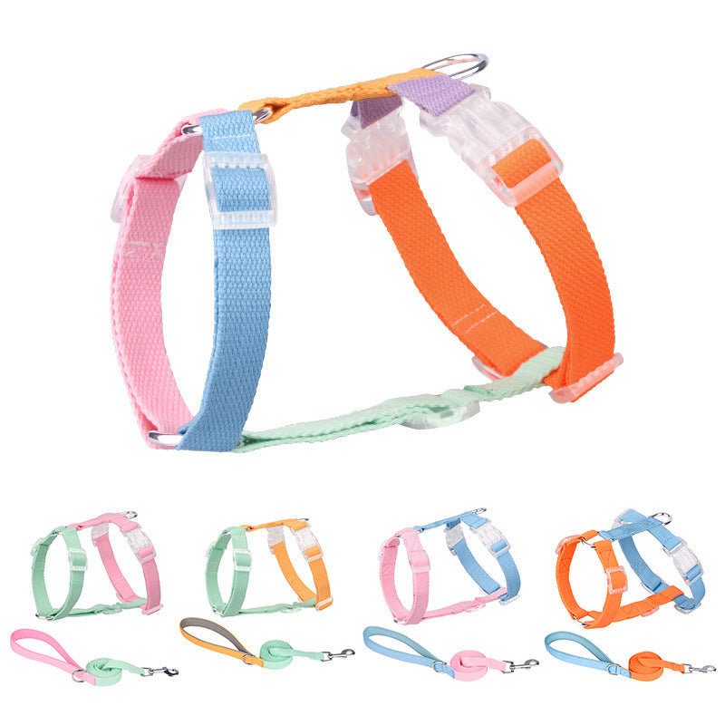 Color-coded Pet Leash Anti-breakaway Pet Chest Strap