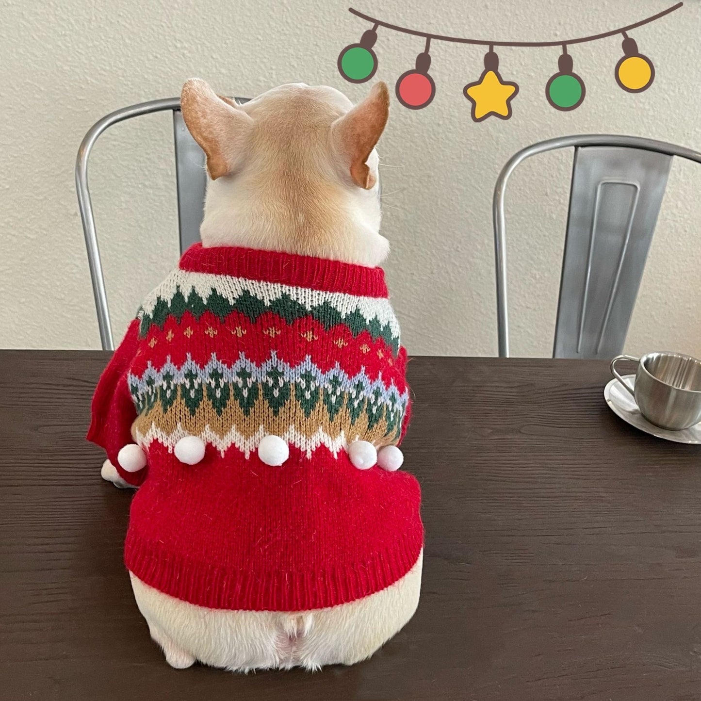 Pet Christmas Sweater Dog Cat Fight