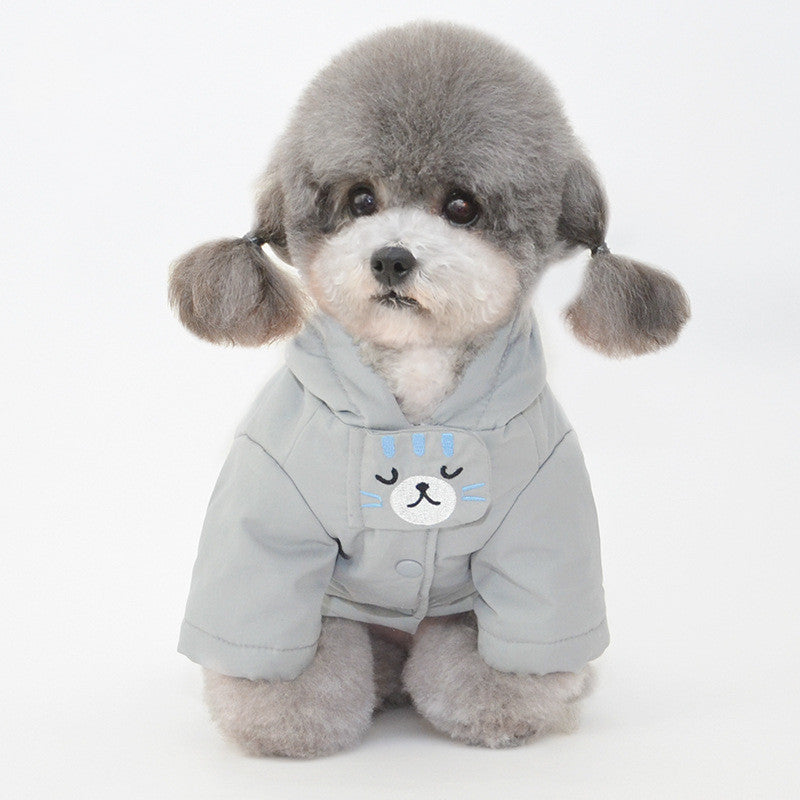 Pet Autumn And Winter Hat Coat Cotton Pad Small And Medium-sized Dog Warm Clothing