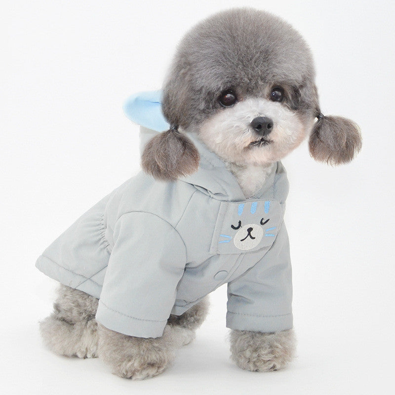 Pet Autumn And Winter Hat Coat Cotton Pad Small And Medium-sized Dog Warm Clothing