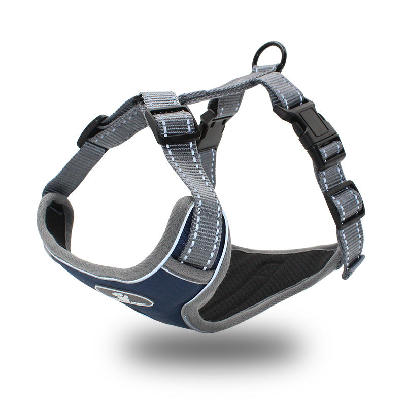 Vest-style reflective big dog chest strap