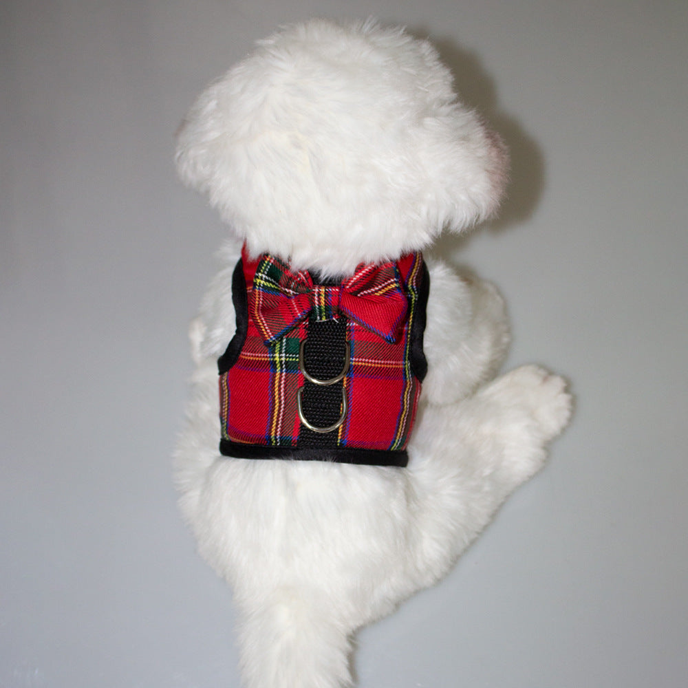 Pet Clothes Plaid Dog Breathable Velcro Vest