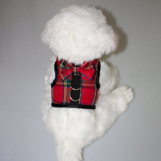 Pet Clothes Plaid Dog Breathable Velcro Vest