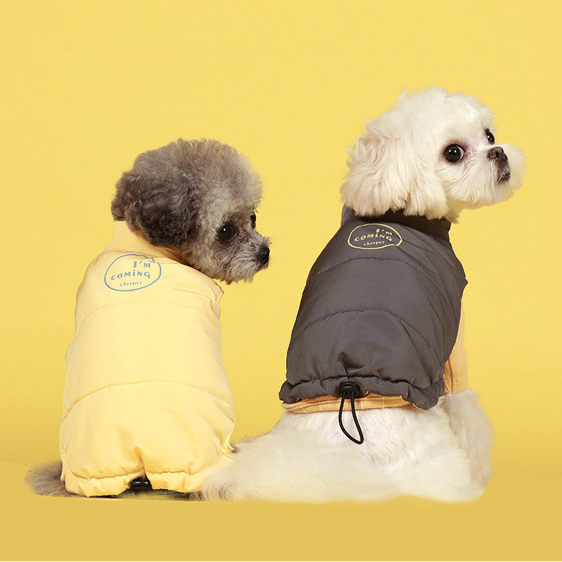 Contrasting Color Dog Vest Cotton Jacket