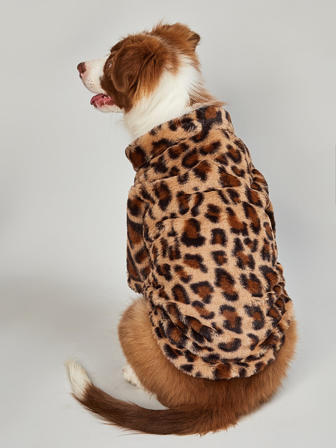 Warm Leopard Print Dog Clothes Jacket