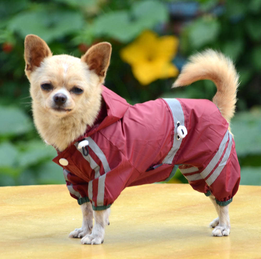 Waterproof Dog Cat Raincoat Clothes Reflective Hoodie XS-XXL