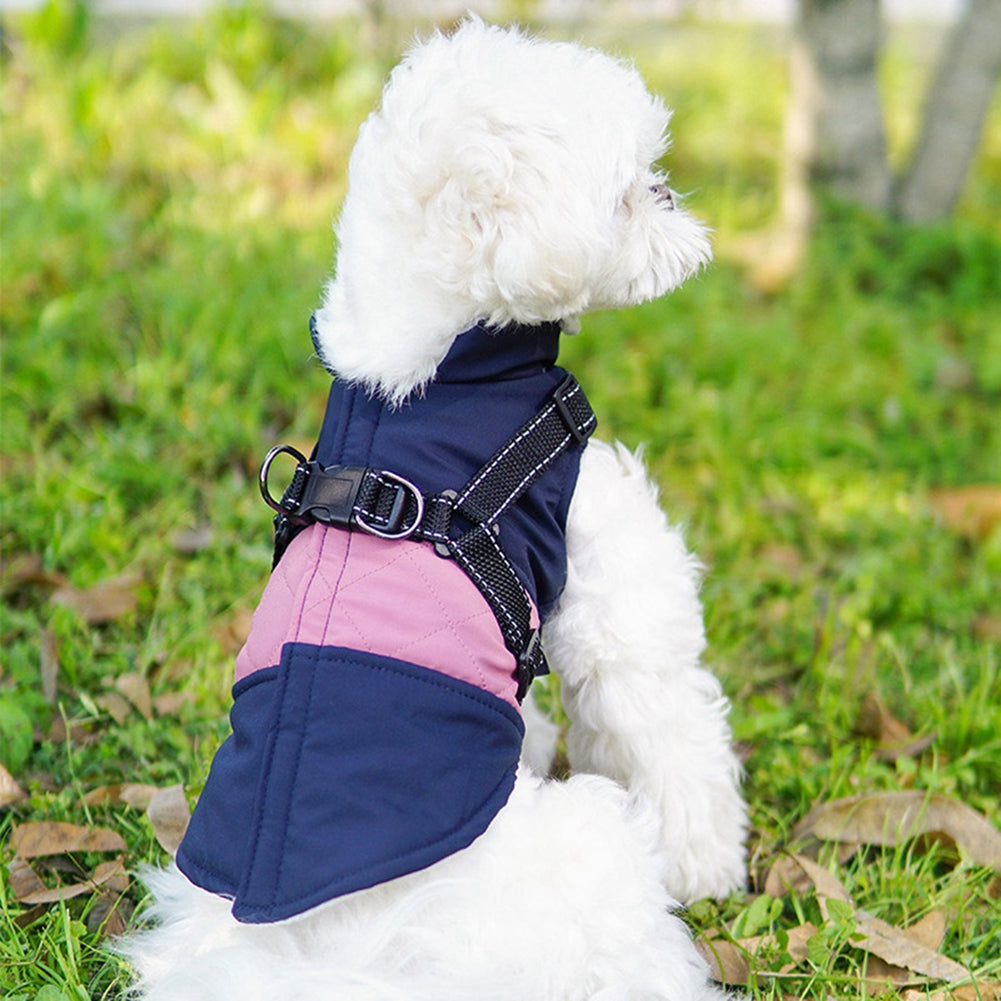 Dog Chest Back Vest Plus Velvet Thickened Reflective Traction