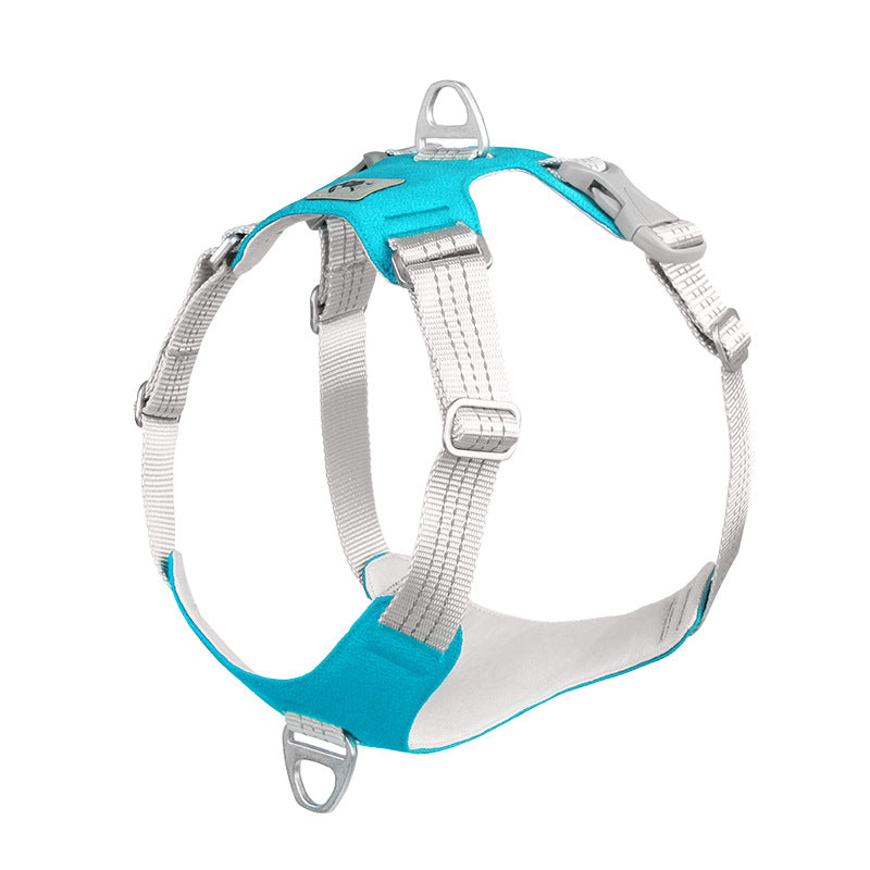 Breathable and reflective pet chest harness traction rope