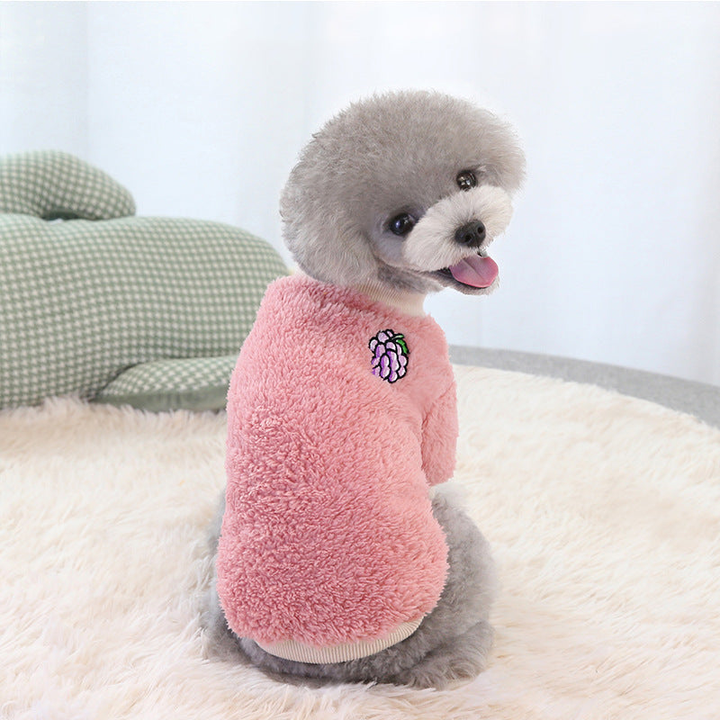 Pet small and medium thermal fleece two-legged clothing