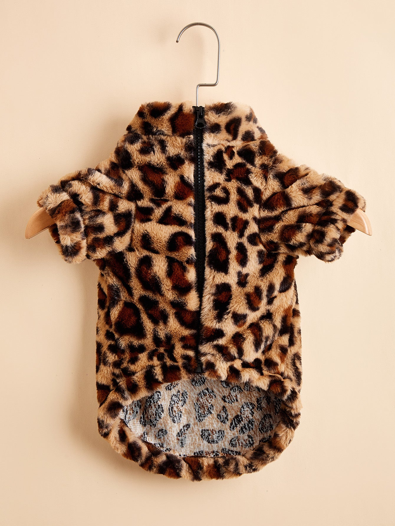 Warm Leopard Print Dog Clothes Jacket