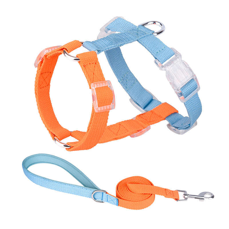 Color-coded Pet Leash Anti-breakaway Pet Chest Strap