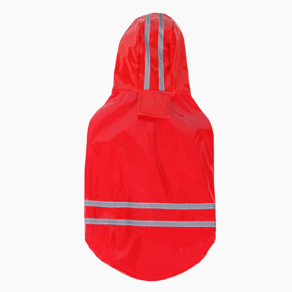 PU Reflective Dog Hooded Windproof Raincoat