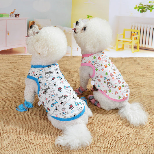 Floral Small Dog Teddy Milk Vest