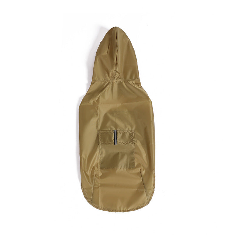 Reflective Large Dog Clothes Windproof Hooded Raincoat
