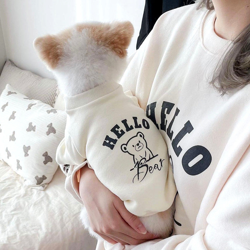 Fashion Dog Bear Printed Sweater