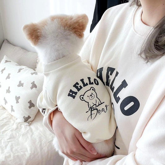 Fashion Dog Bear Printed Sweater