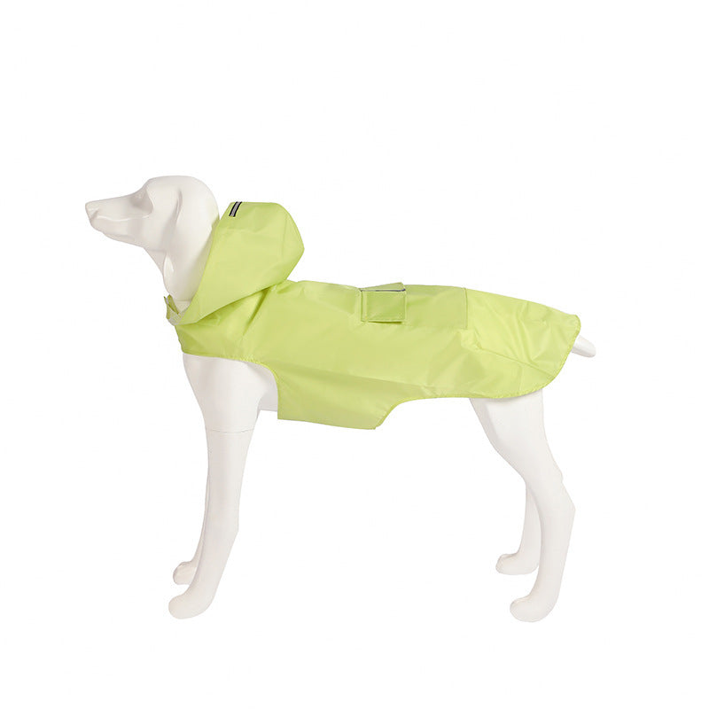 Reflective Large Dog Clothes Windproof Hooded Raincoat