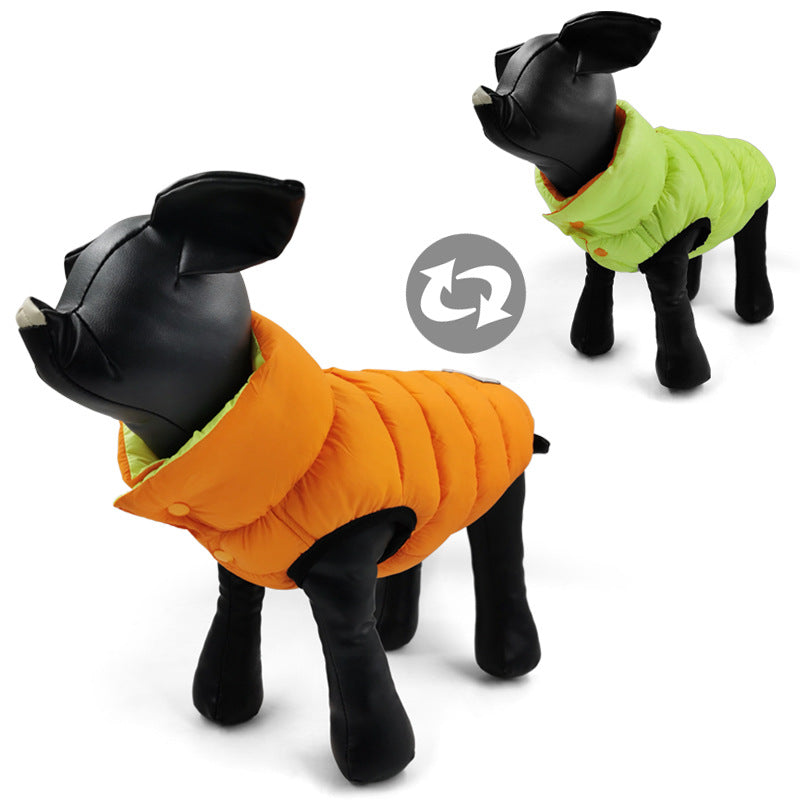 The New Dog Clothes Contrast Color And Wear A Vest On Both Sides