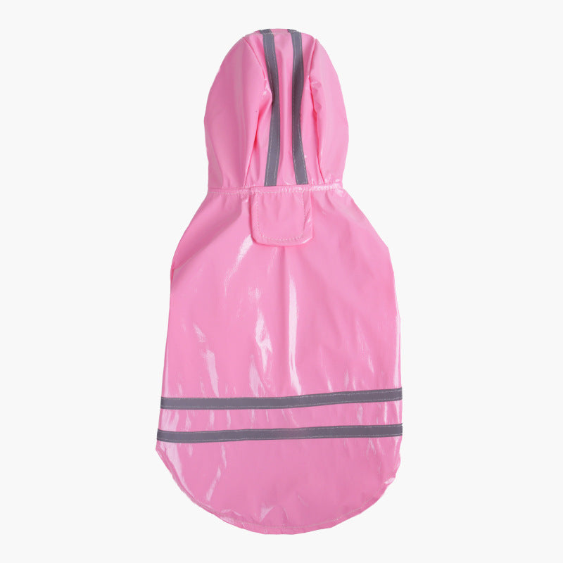 PU Reflective Dog Hooded Windproof Raincoat