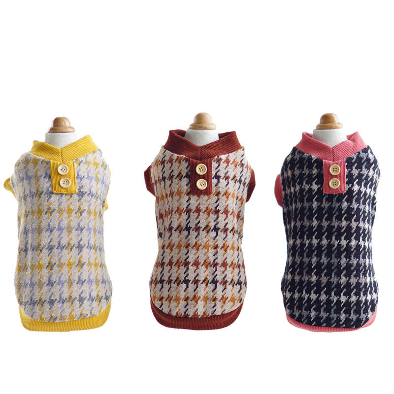 Pet Dog Clothes Autumn And Winter Japanese And Korean V-neck Vest Clothing