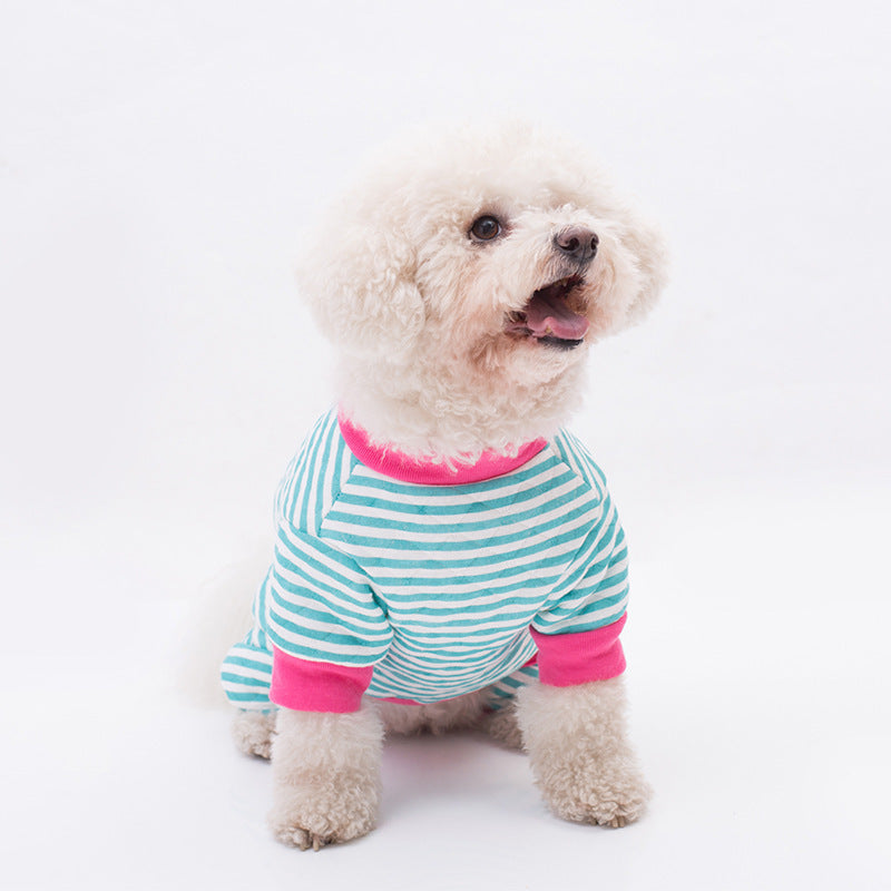 Winter Pet Dog Striped Four-legged Coat