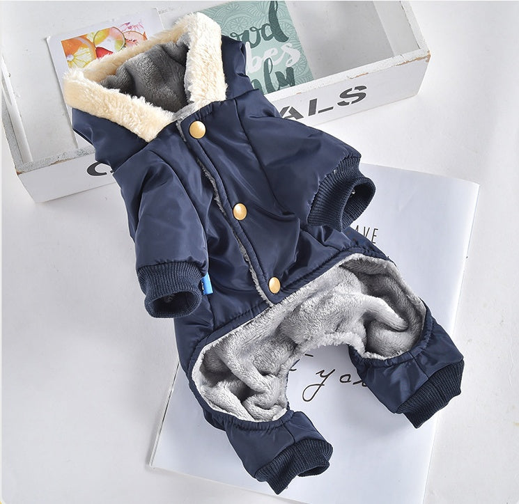 Four Leg Cut Wool Collar Windproof Coat Dog Clothes