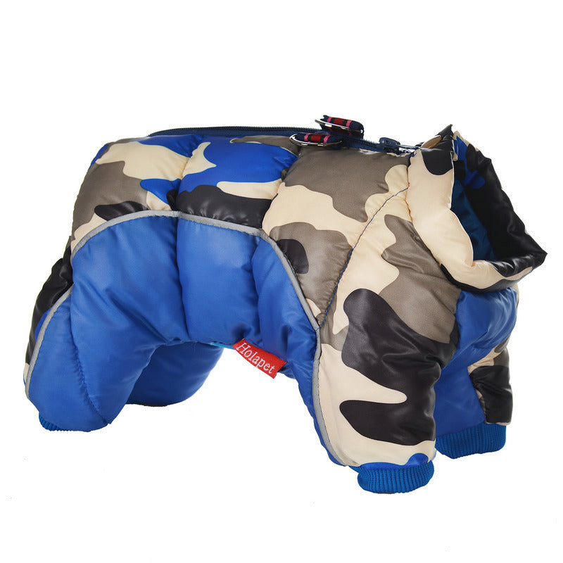 Dog cold four legged cotton jacket