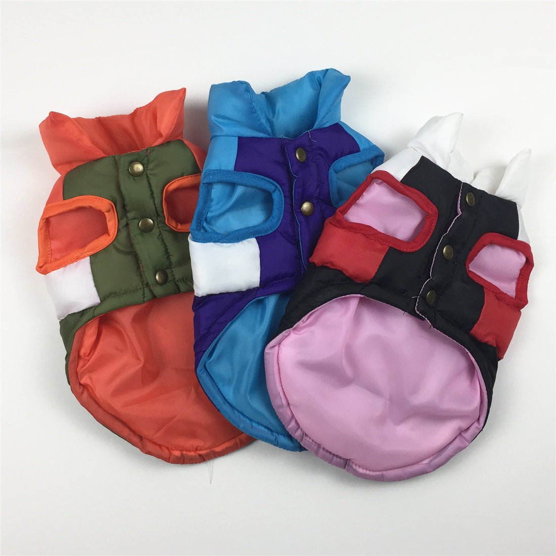 Winter dog color matching padded jacket