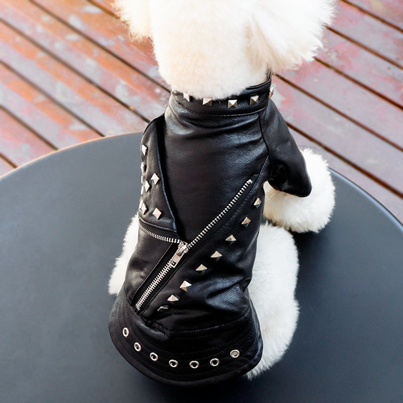 Pet Leather Coat Dog Fashion Brand Clothes Korean Style